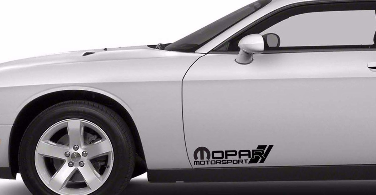 2 x Mopar Motorsport-Aufkleber, gestanzter Vinyl-Aufkleber