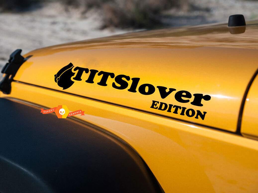 Tits Lover Edition Motorhauben Vinyl-Aufkleber-Set für Jeep Wrangler