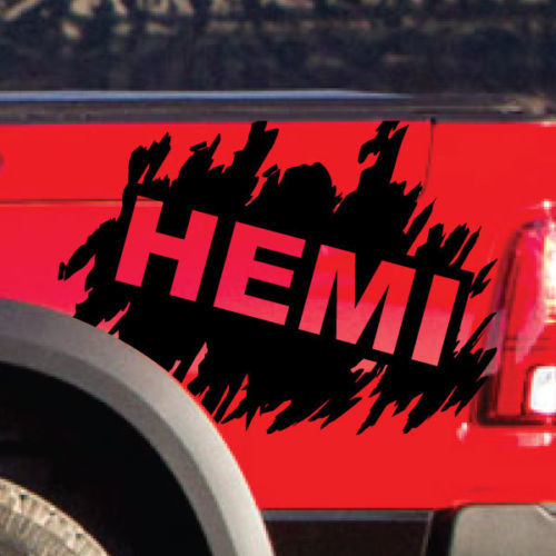 Hemi Dodge Ram Distressed Vinyl Aufkleber Heckklappe LKW SUV