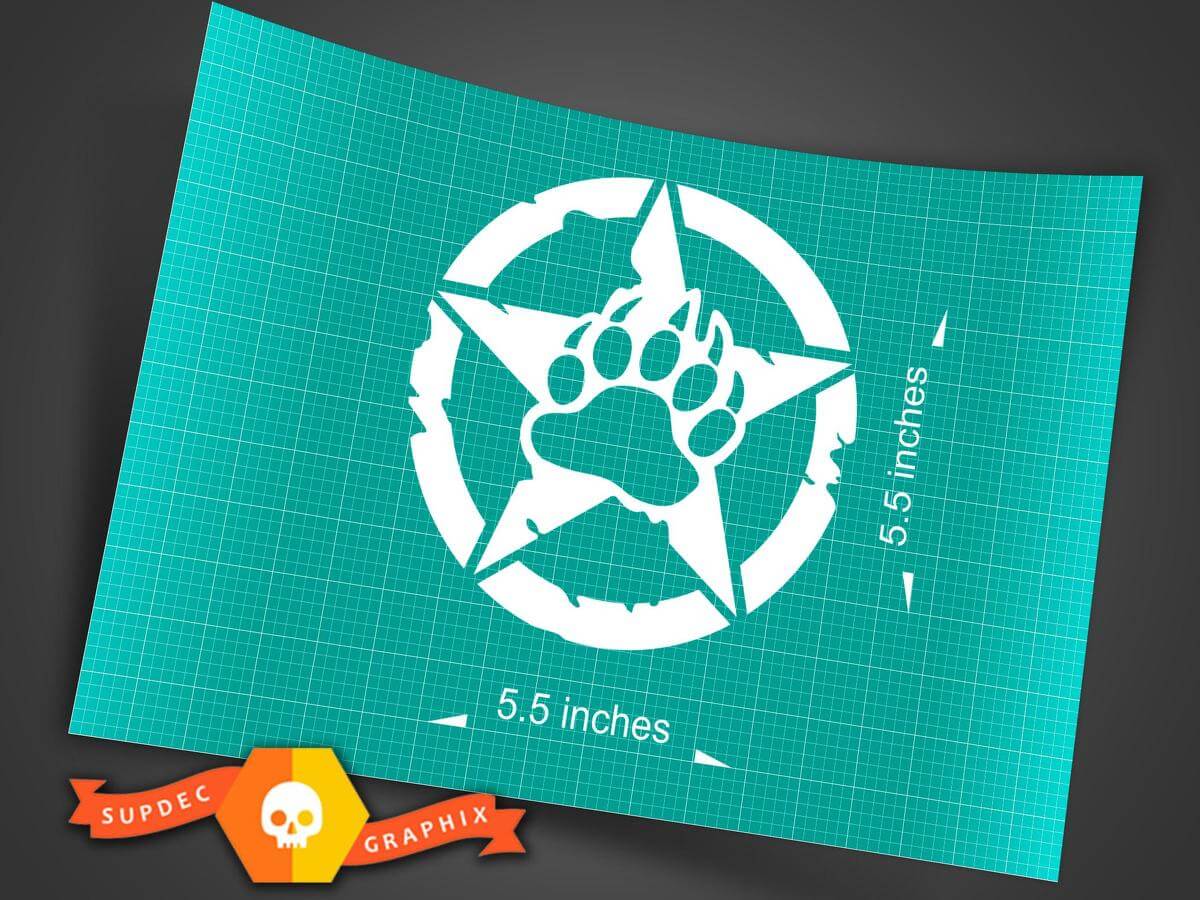 Bear Claw Stern Haube Tür Kotflügel Vinyl Aufkleber Sticker für Jeep Wrangler