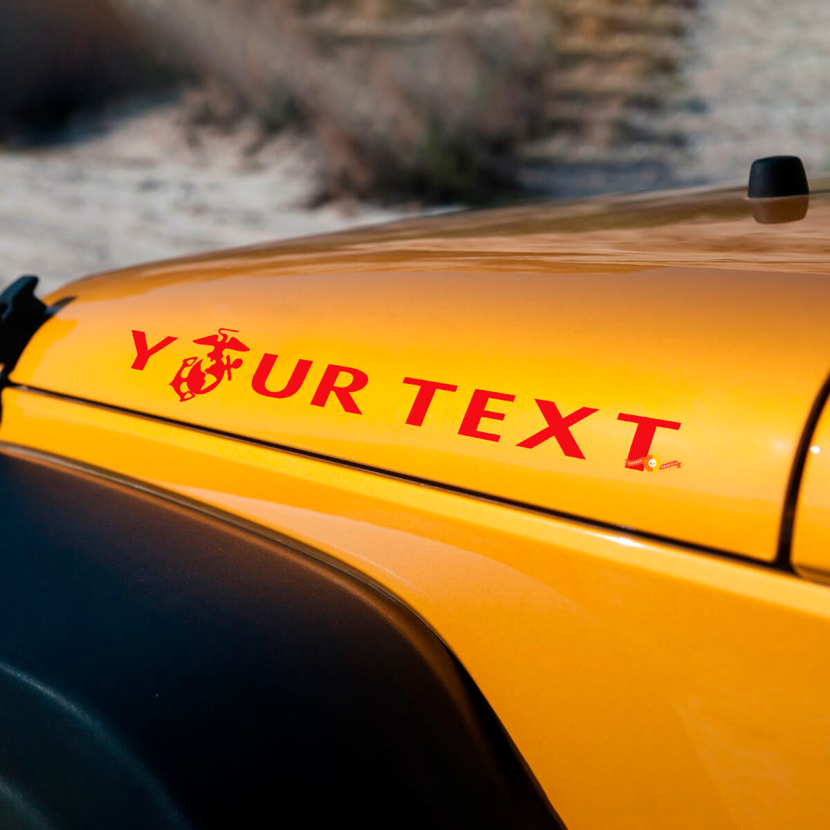 Jeep WRANGLER USMC Rubicon Motorhaubenaufkleber Sahara Willy Veteran Marine Neu