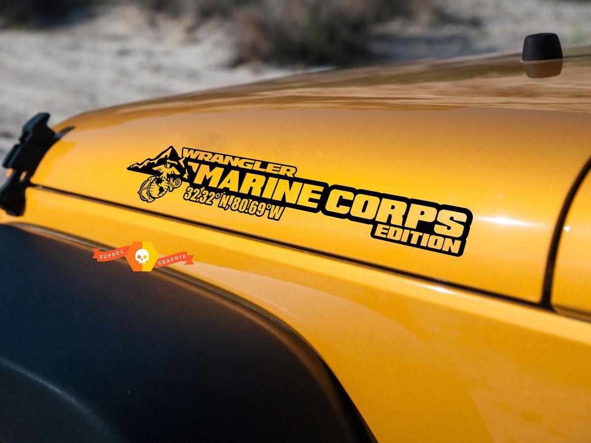Seitenhaube Marine Corps USMC Aufkleber Vinylgrafik für Jeep Wrangler 27