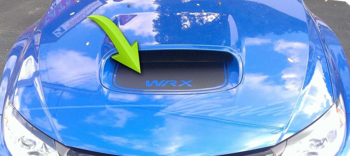 WRX Haubeneinlass Schwarze Vinylaufkleber für Subaru Impreza WRX STI