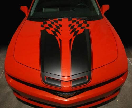 2010 2013 Chevy Camaro Checkered Flag Rally Racing Stripe Kit 2011 2012 SS RS
