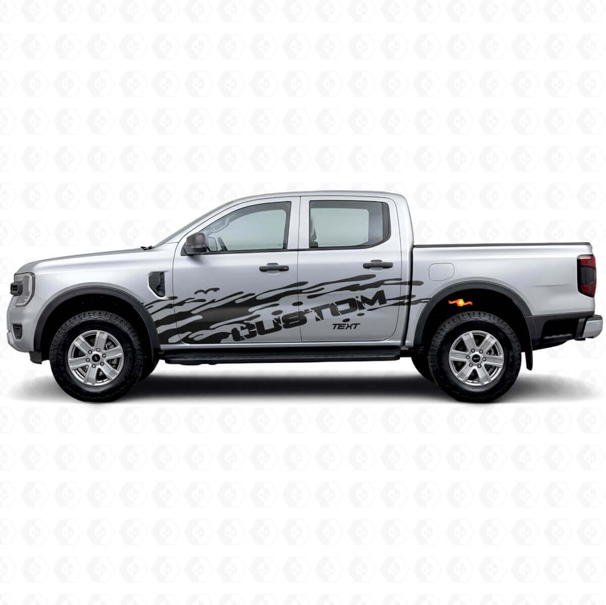 Schmutzfänger & individuelle Schriftzug Seitliche Vinyl-Aufkleber Set für Musclecar Ranger