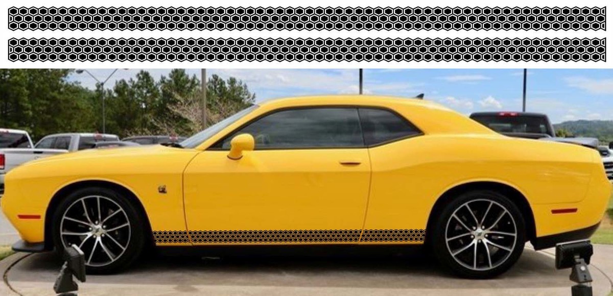 2X Dodge Challenger Scat Pack Rocker Panel Aufkleber Stripe Vinyl Graphics -1 Scatpack
