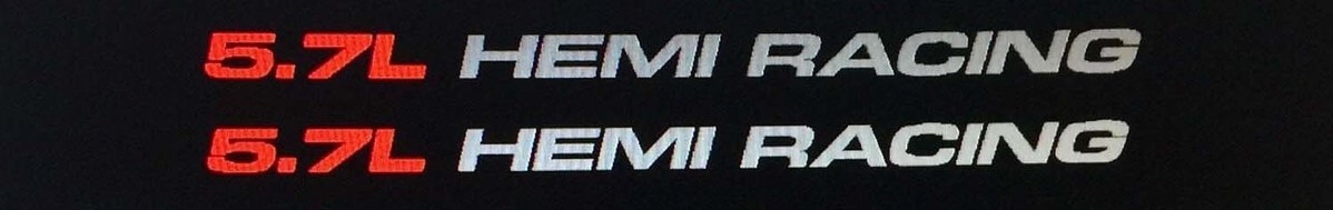 5,7L HEMI Racing Vinyl-Aufkleberpaar für Dodge Ram 1500 2500