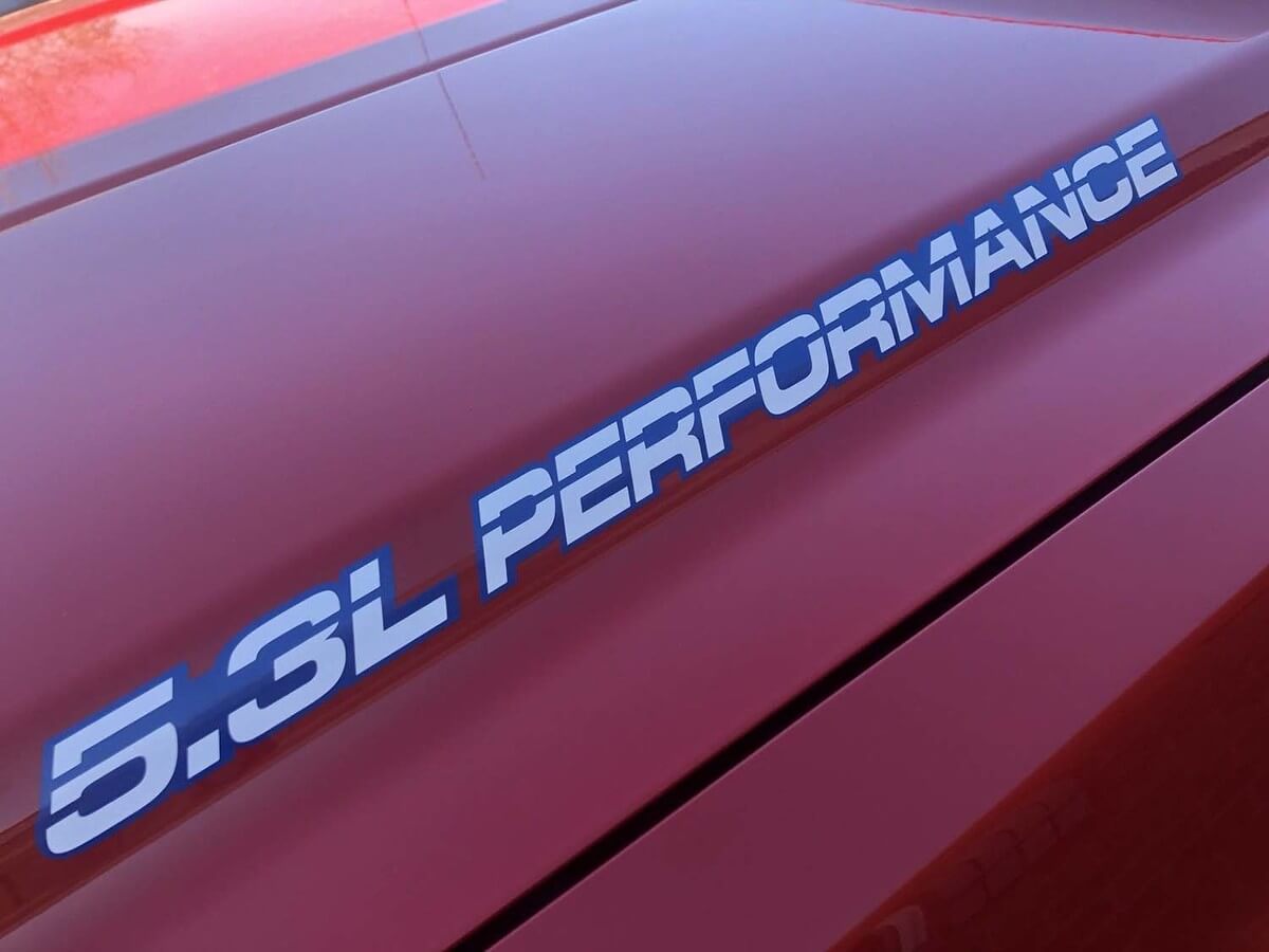 5,3L PERFORMANCE +Umriss der Motorhaube, Karosserieaufkleber für Chevy, GMC, Silverado, Sierra
