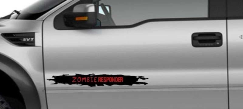 Zombie Responder Used-Look Seiten-Vinylaufkleber-Set für Autos