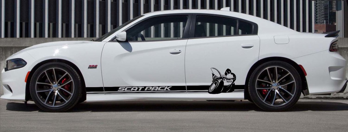 Dodge Charger Scat Pack Rocker Panel Aufkleber Aufkleber Streifen Vinyl Grafik Kit 2011–2018 Scatpack
