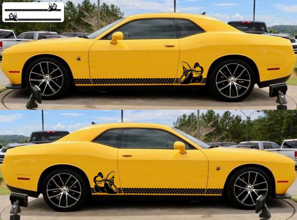 2X Dodge Challenger Scat Pack Rocker Panel Sticker Decals Stripe Vinyl Graphics Scatpack
