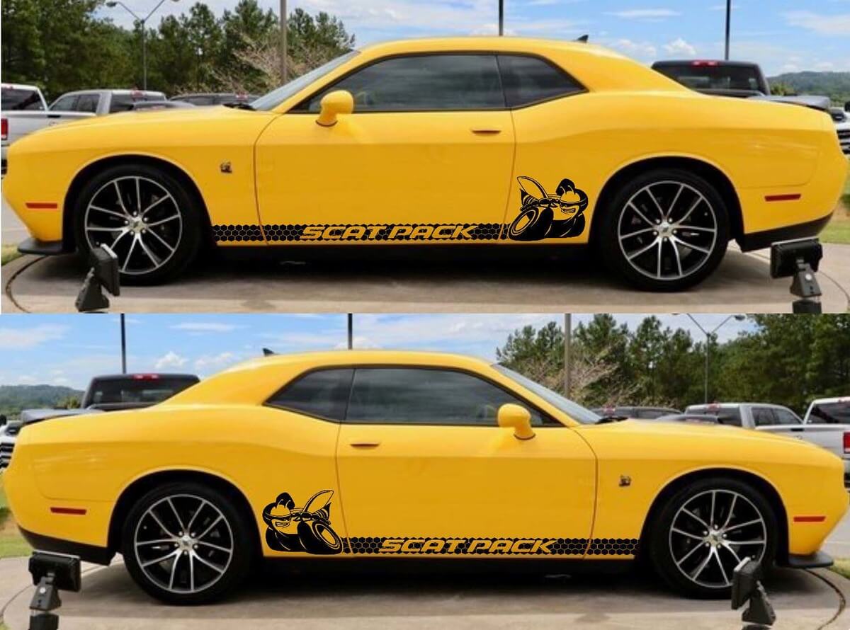 Scat Pack Seitenstreifen Vinyl-Aufkleber-Set für Dodge Challenger 2011-2018