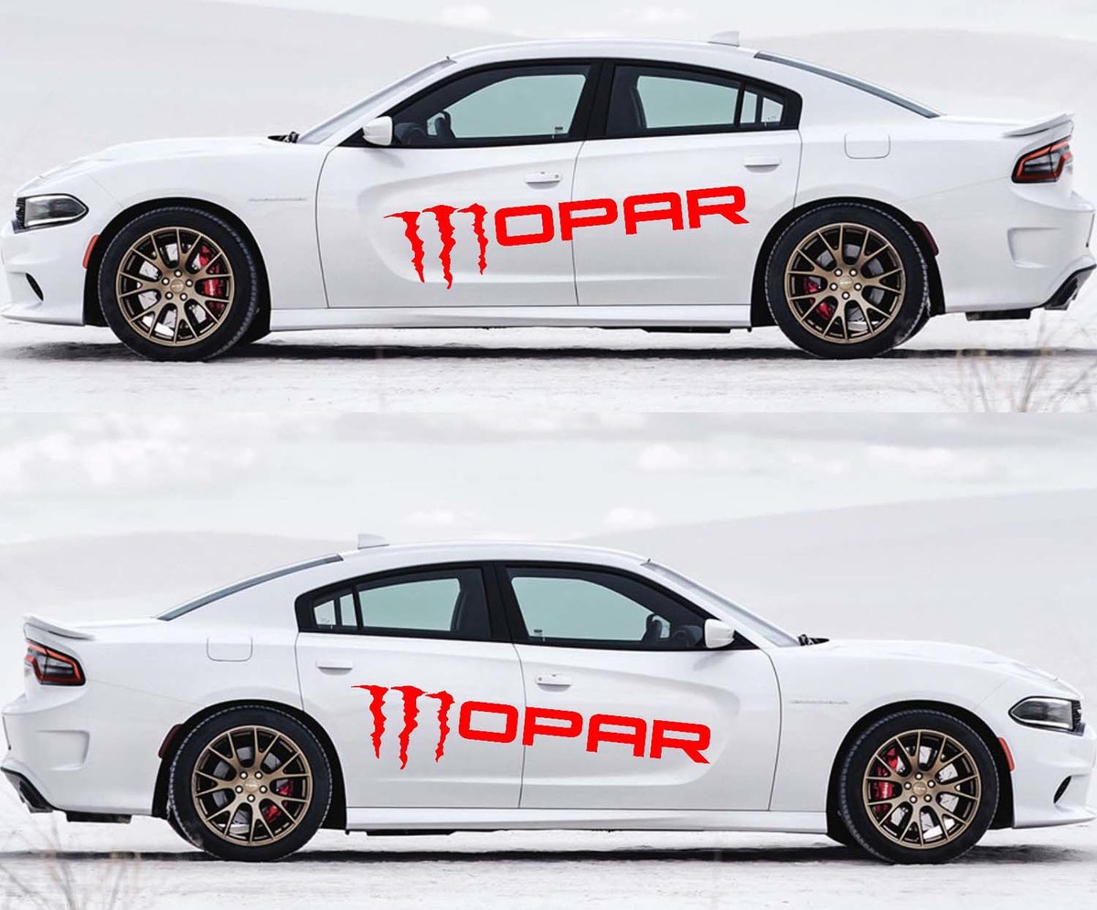 2X Dodge Charger MOPAR-Logo-Aufkleber Stripe Vinyl Graphics Kit 2011–2018