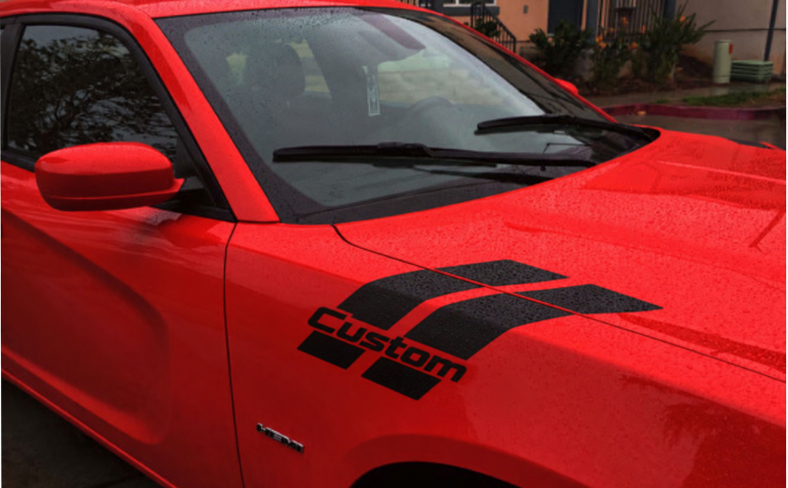 Custom Triple Hash Stripe Pair — Vinylaufkleber (Motorhaube, Kotflügel) für Dodge Charger 2015-2018