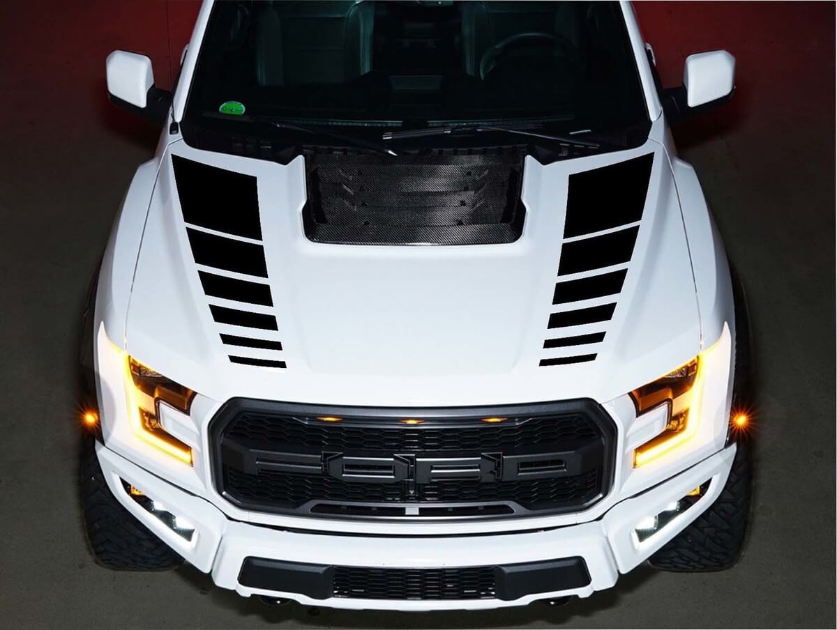 Doppelter Stroboskop-Haubenstreifen Vinyl-Aufkleber Kit für Musclecar F-150 SVT 2016-2018