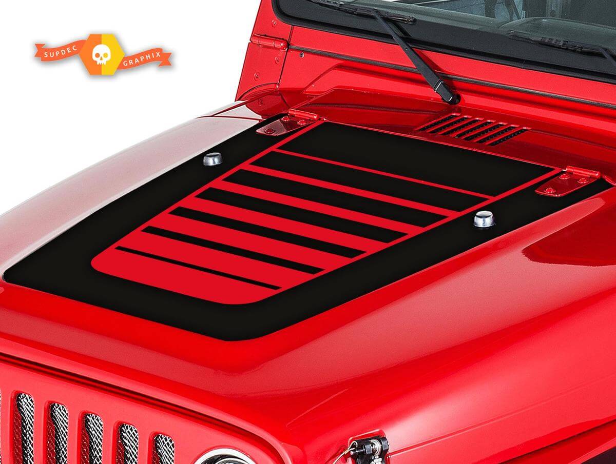 Strobe Haubenstreifen Vinyl-Aufkleber-Kit für Jeep Wrangler TJ 1999-2006