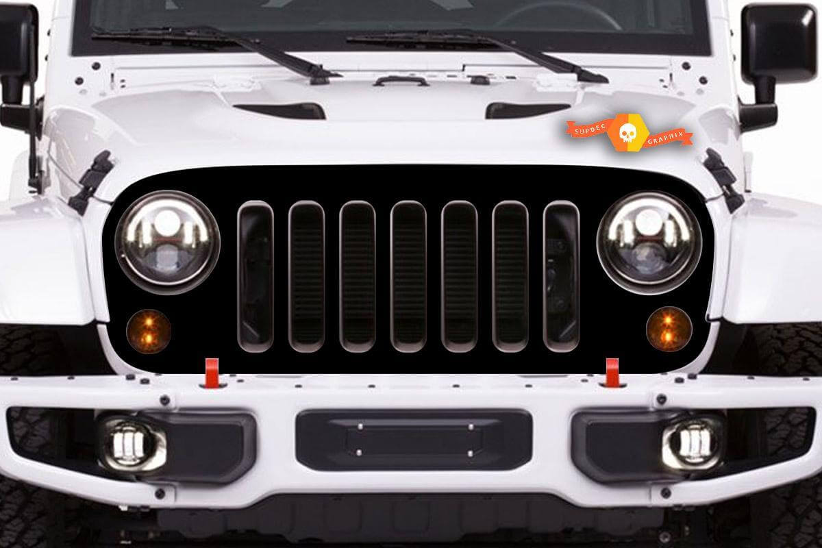 Blackout Kühlergrill Folienaufkleber für Jeep Wrangler JK JKU 2007-2016