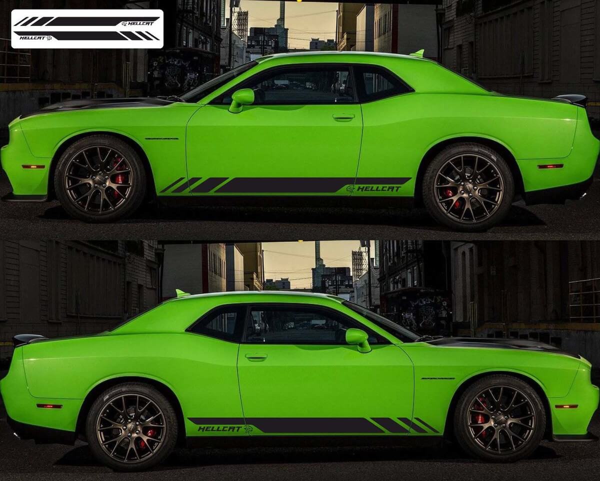 2x Seiten Rally Vinyl Aufkleber Sticker 3 für Dodge Challenger