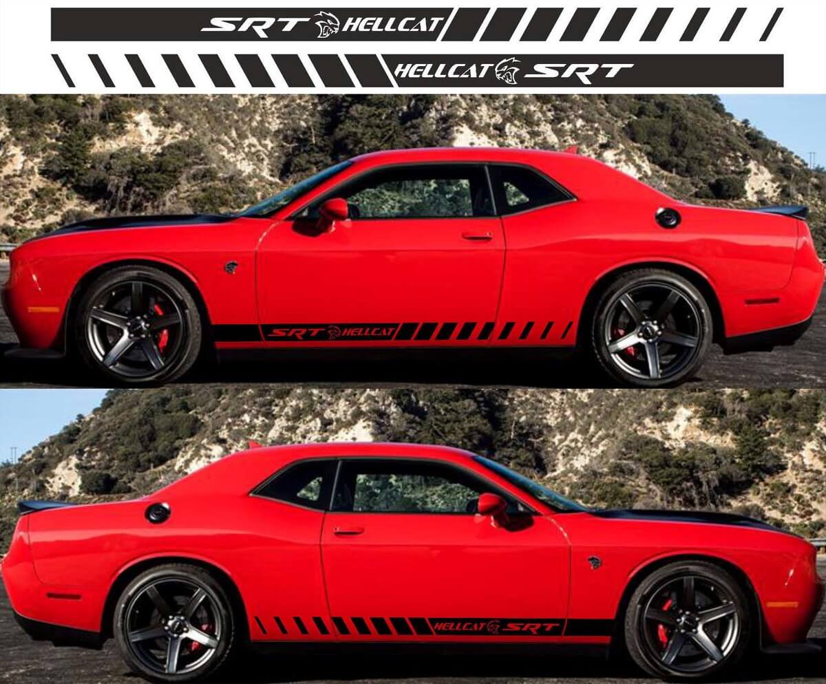 2x Seiten Rally Vinyl Aufkleber Sticker 5 für Dodge Challenger