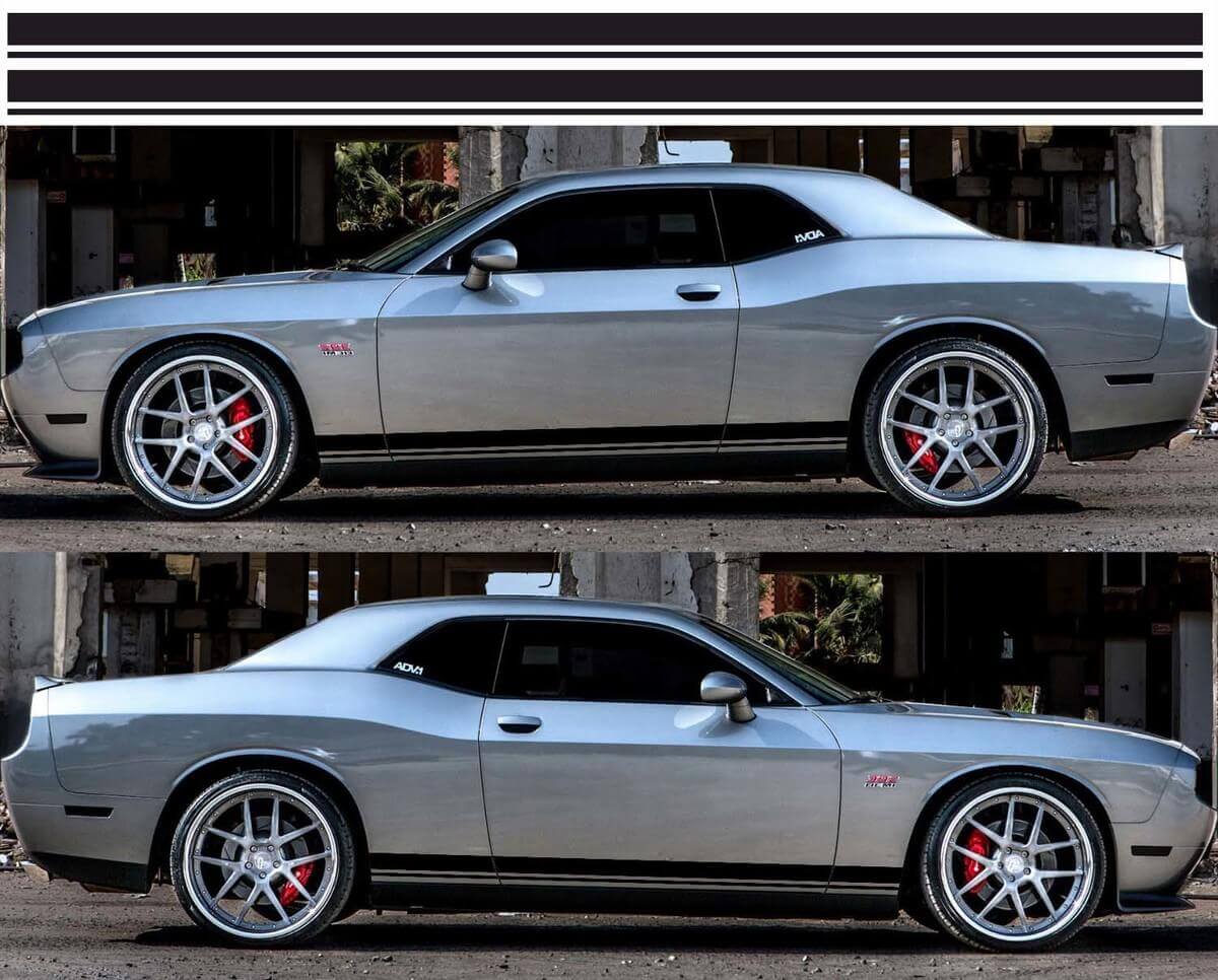 Rally-Streifen Vinyl-Aufkleberset für Dodge Challenger 2009-2018