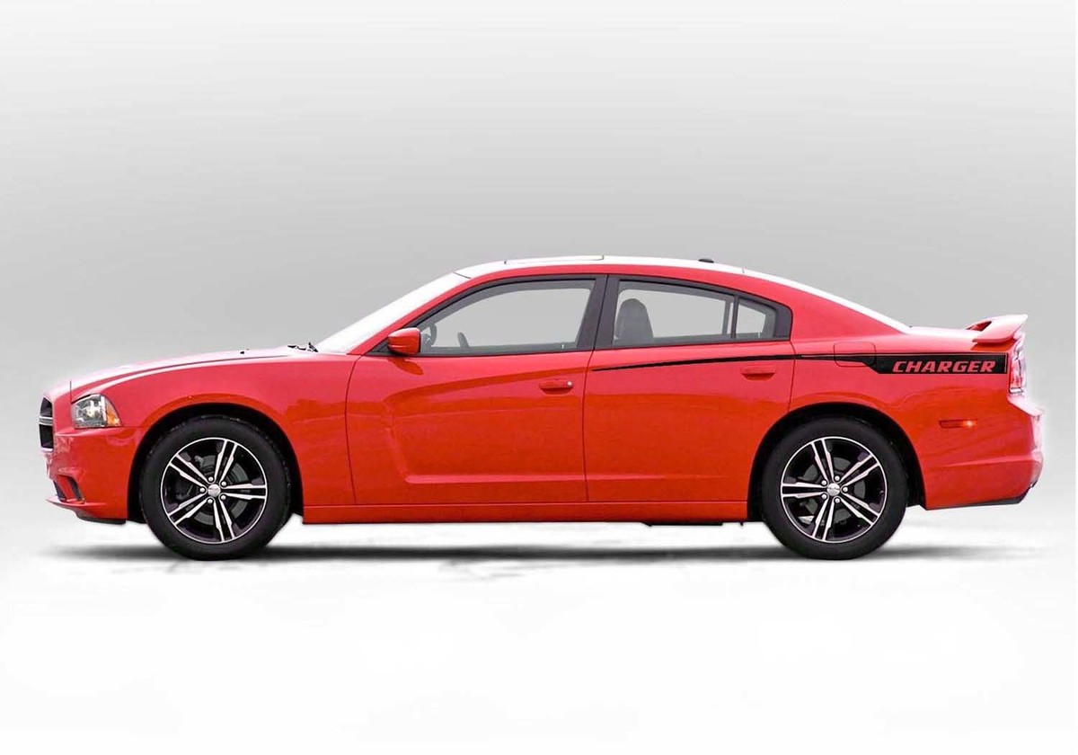 Seitenstreifen-Aufkleberset mit seitlichen Akzenten für den Dodge Charger von 2011 bis 2014