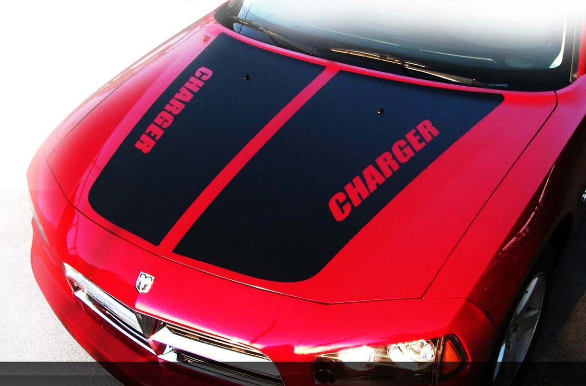 Dodge Charger Hood Stripes Decal Kit vorgeschnitten 2006 2007 2008 2009 2010