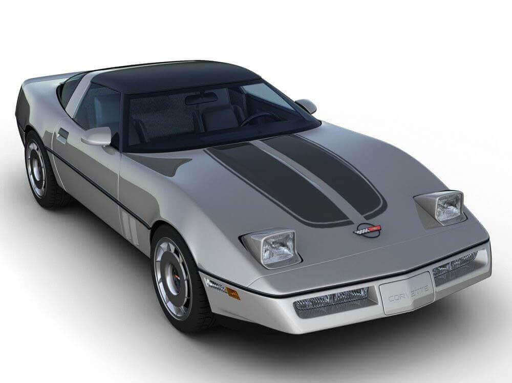 Doppeltes Racing-Motorhauben-Streifen Vinyl-Aufkleber-Set für Chevrolet Corvette C4 1984-1996