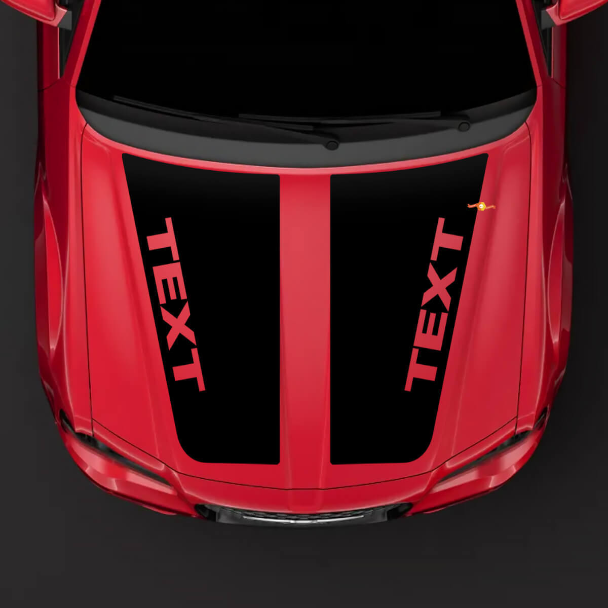 Blackout Custom Haubenstreifen Vinyl-Aufkleber für Chrysler 300C SRT-8 2005-2010