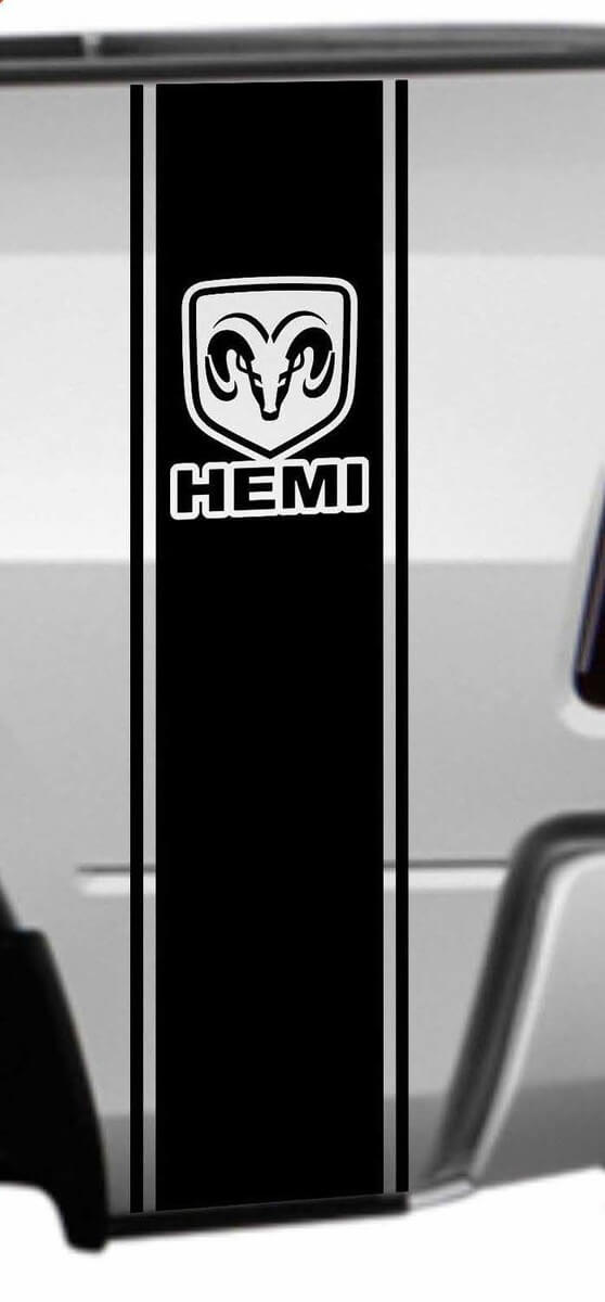 RAM HEMI Heck Ladeflächen-Streifen-Aufkleber-Kit für Dodge Ram 1500 2500 3500