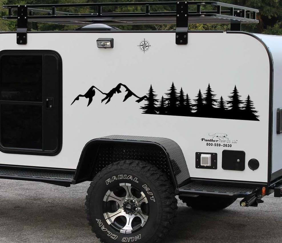 Berge Wald Stil Seiten Vinyl Aufkleber Sticker Für Anhänger