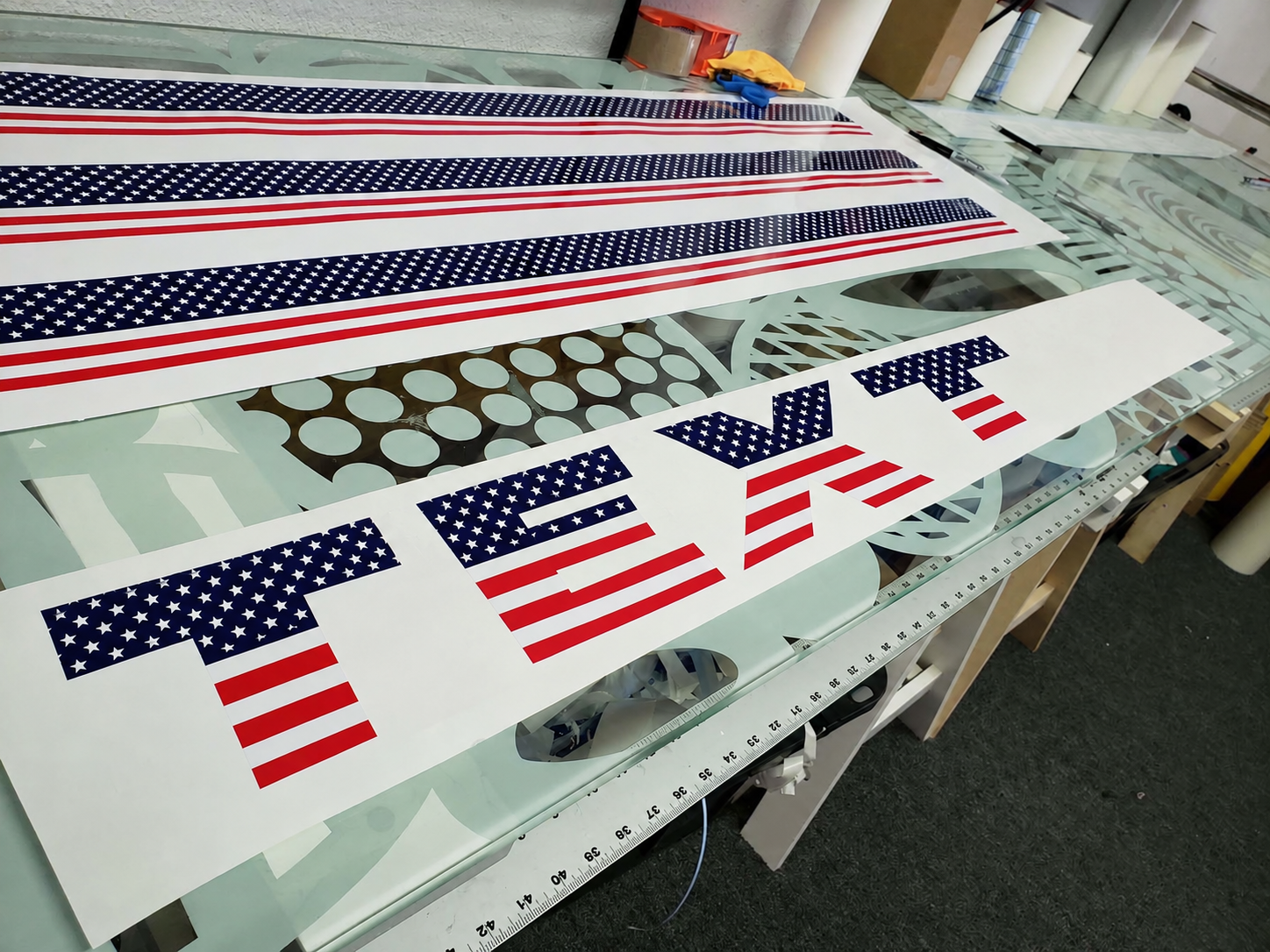 TEXT Amerikanische Flagge Banner Windschutzscheibe Vinyl Aufkleber Sticker für Ford Mustang