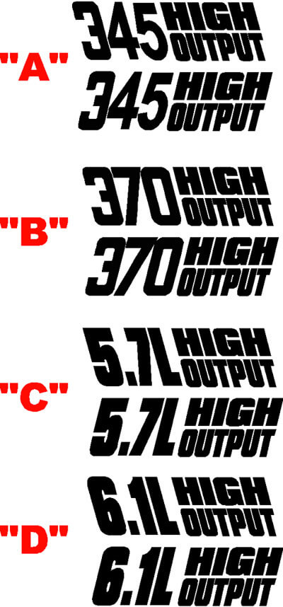 1970 T/A Style Retro Fender Accent Decal Kit für Dodge Challenger
