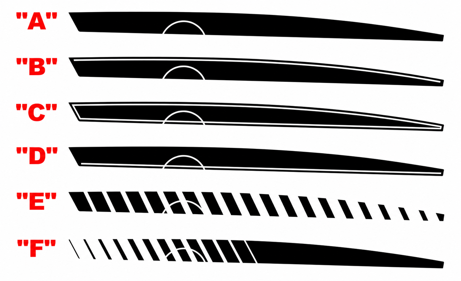 Fuel Door Contour Accent Stripe Pair Hinterer Kotflügel Vinylaufkleber für Chevrolet Camaro 2010-2015