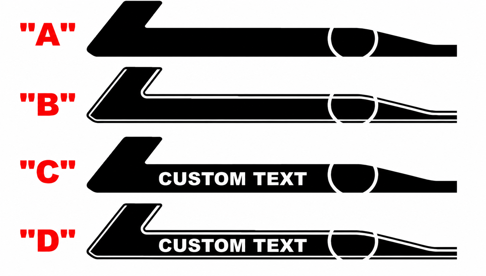 Yenko Style Stripe Options Custom Text — Vinylaufkleber (Seite) für Chevrolet Camaro 2016-2024