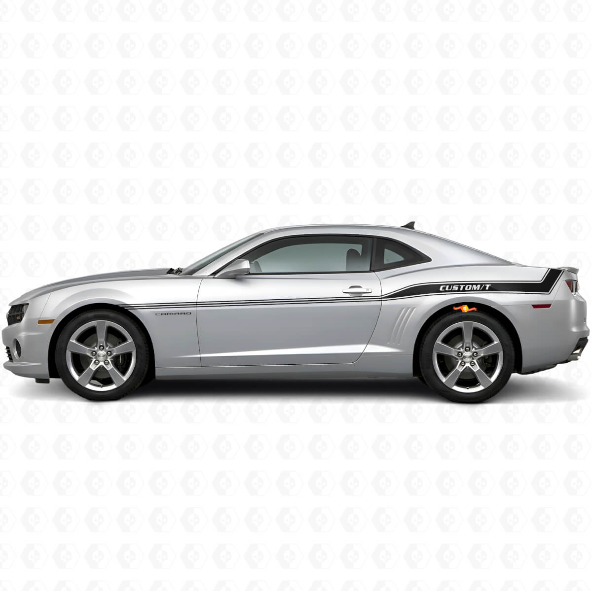 Benutzerdefiniertes Vinyl-Aufkleber-Kit mit gebogenem Rand für Seitendekorstreifen für Chevrolet Camaro 2010-15
