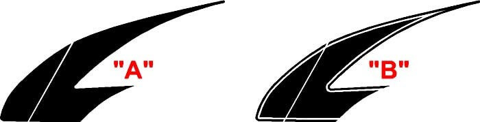 2016 und neuer Chevrolet Camaro Dagger Style Mid Body Hockey Stripe Kit Vinyl Aufkleber Aufkleber
