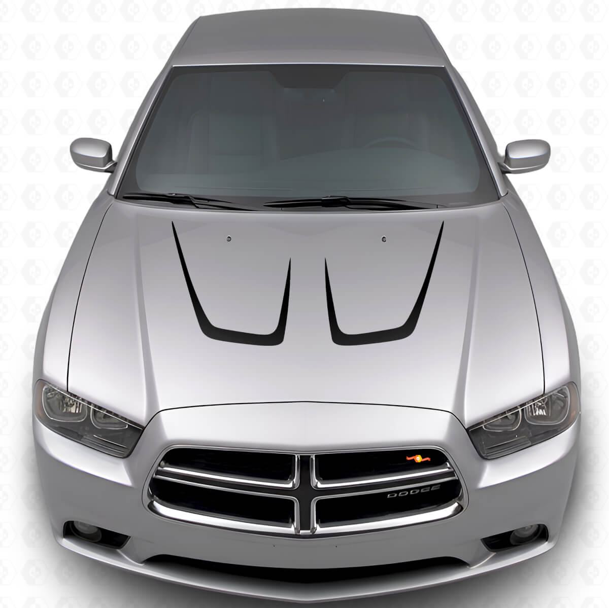 Twin Cambered Motorhauben-Streifen Vinyl-Aufkleber-Set für Dodge Charger 2011-2014