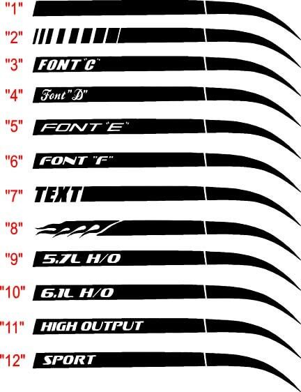 Stinger Kotflügel-Streifen Vinyl-Aufkleber-Set für Dodge Charger 2006-2010
