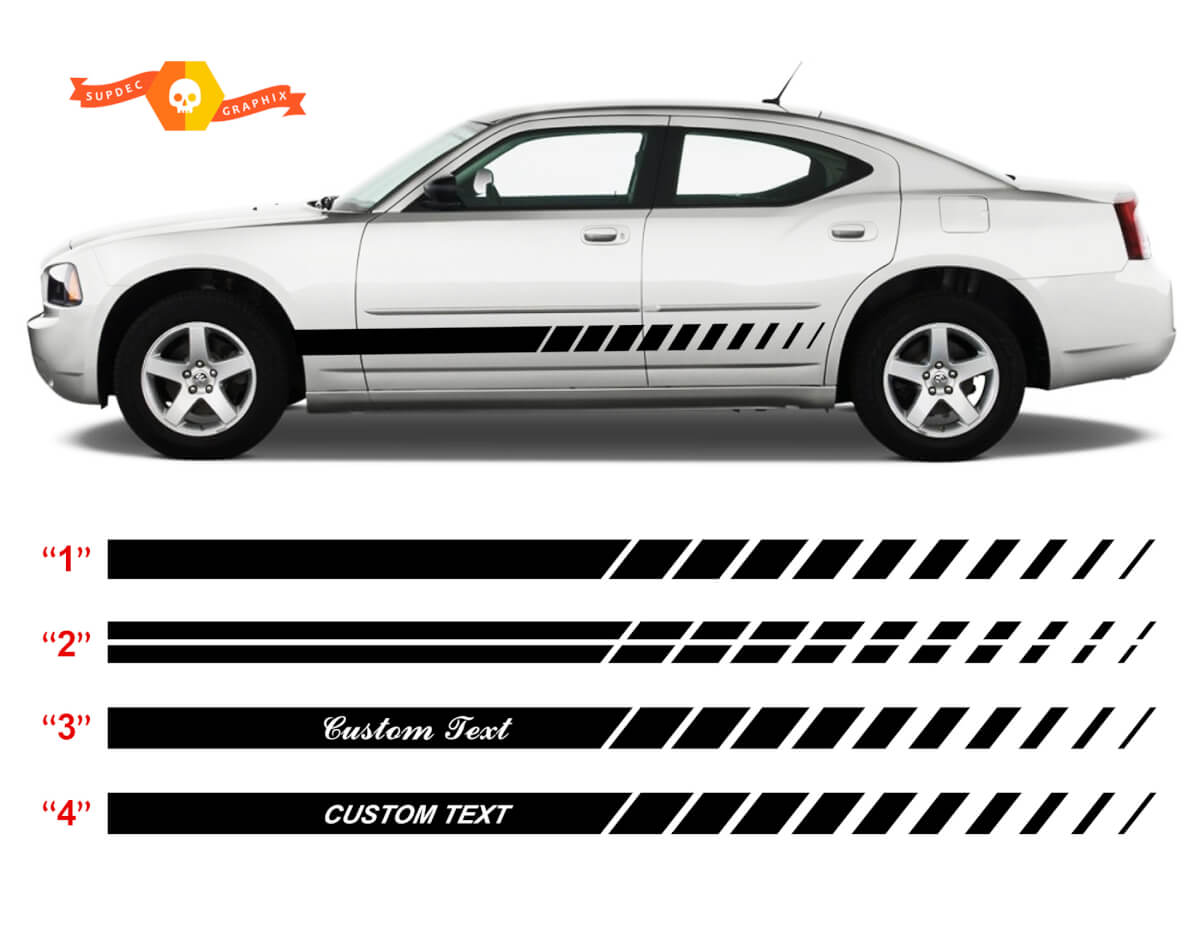 Individuelles Strobe-Streifen Seiten-Vinyl-Aufkleber für Dodge Charger 2006-2010