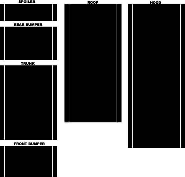 2010 & 2020 Musclecar Musclecarmodel Super Snake Style Stripe Kits Vinyl-Aufkleber