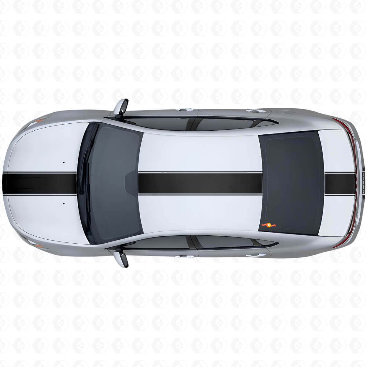 Racing-Stil Breiter Umriss Streifen Oberer Seiten Vinyl-Aufkleber Kit für Dodge Dart 2013+