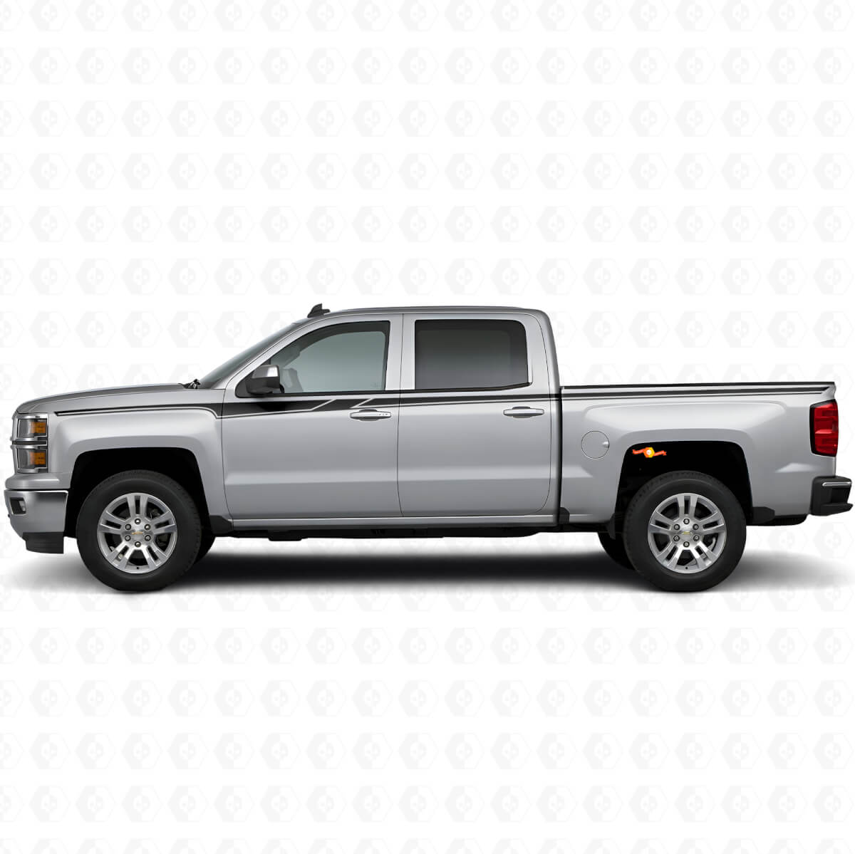 Akzent Seitenstreifen Vinyl-Aufkleber Set für Chevrolet Silverado 2014+