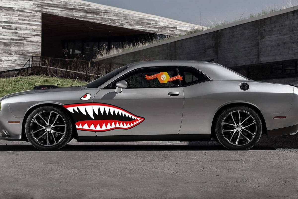 Seitenakzent-Retro-Kampfflugzeug-Mundstreifen-Kit, universell passend für viele Fahrzeuge, Charger Challenger