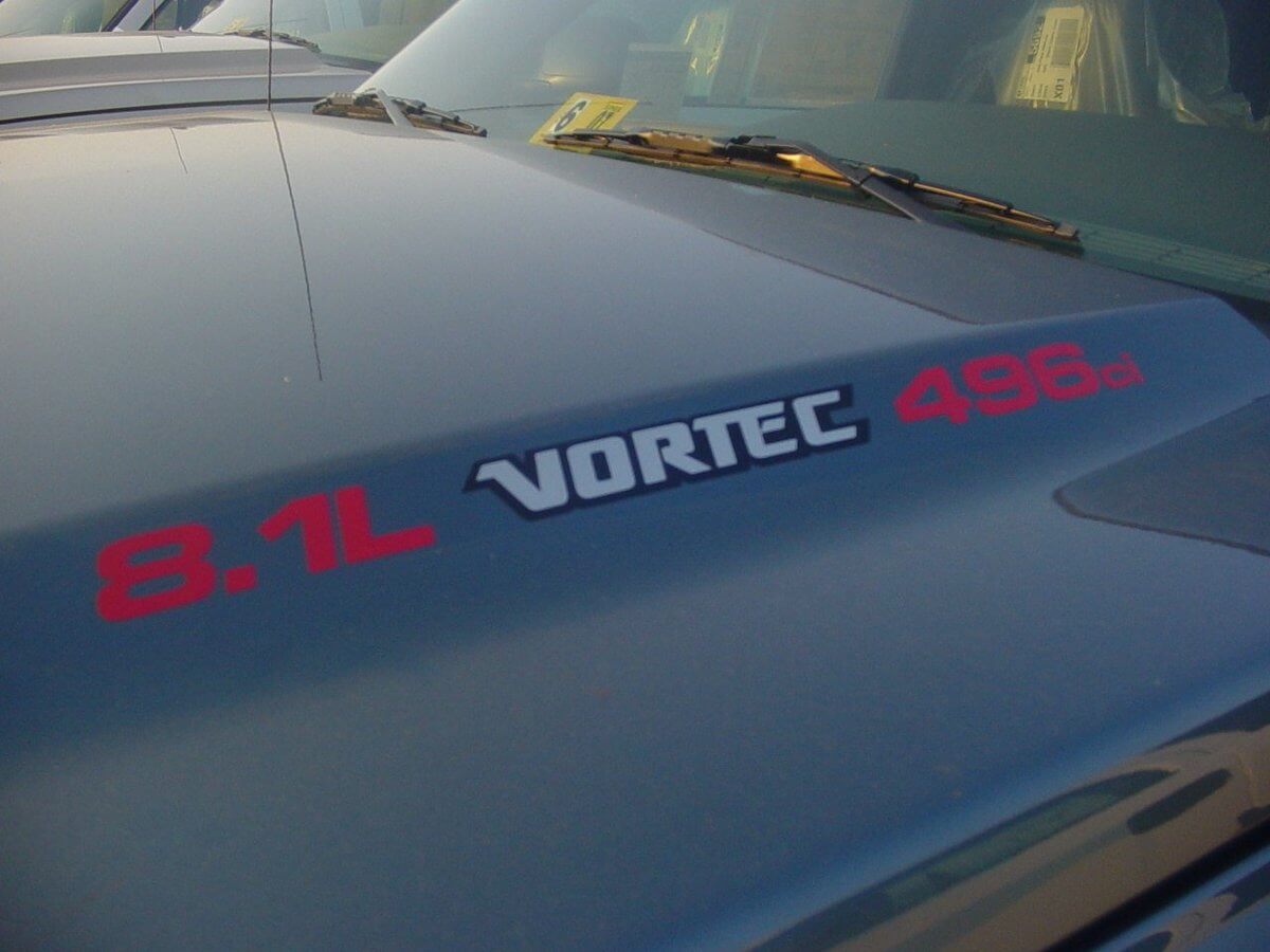 8,1L Vortec 496ci Motorhauben-Vinylaufkleber für Chevrolet Silverado GMC Sierra