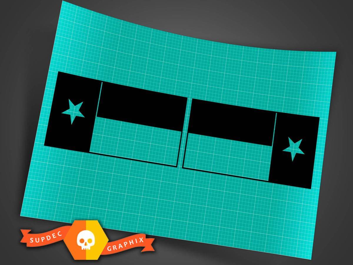 Jeep Wrangler militärisch schwarz Texas State Flag umgekehrte Set-Aufladung