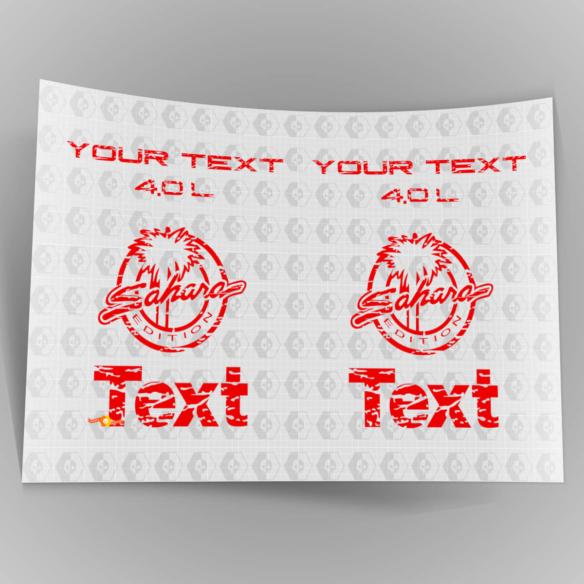 Jeep Wrangler Sahara 4.0 TJ Kotflügellogos Distressed 1997 -2006