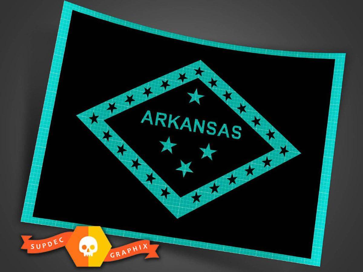 Arkansas Staatsflagge Aufkleber Decal Mehrere Farben und Größen für Jeep Wrangler 2