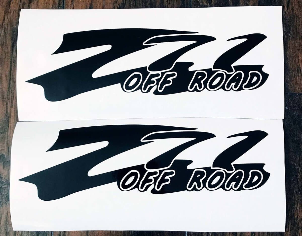 Z71 Off Road Body Tailgate Fender Aufkleber 2PC Set Körper Fenster Aufkleber Vinyl für Silverado Tahoe GMC Sierra c3
