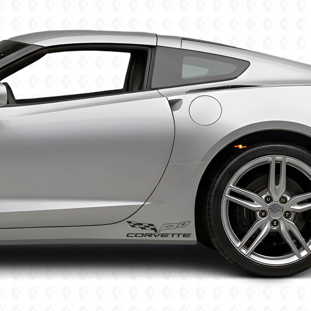Corvette-Flaggen-Logo Rocker Panel Vinyl-Aufklebersatz für Chevy Corvette Z06 C6-7 2005-18