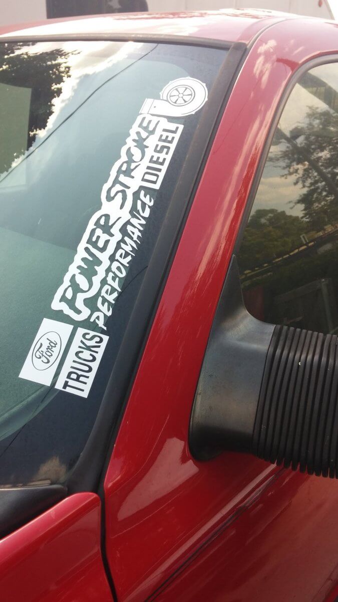 Power Stroke Performance Fenster-Vinylaufkleber für Musclecar Trucks